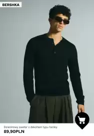 Bershka gazetka tydzień 43 Strona 3: Dzianinowy sweter z dekoltem typu henley Bershka €89,90