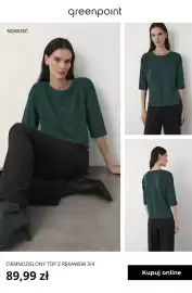 Greenpoint gazetka tydzień 43 Strona 5: Ciemnozielony top z rękawem 3/4 Greenpoint €89,99
