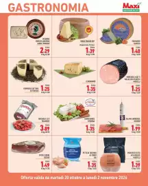 Volantino Maxi Supermercati Pagina 3: Mortadella qui ti voglio con pistacchi Martelli €1,25, Salame ungherese Negroni €1,99