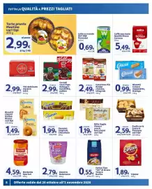 Volantino Ok Sigma Pagina 8: Colazione Più Kinder classico, integrale €2,49, Mille Voglie snack, bocconcini vari tipi €1,19