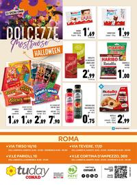 Volantino Conad Tuday Pagina 16: Haribo caramelle vari tipi €1,00, Tavolette di cioccolato Lindor €2,99
