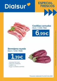 Folleto Dialsur Cash & Carry semana 43 Página 1: Costillas carnudas €6,99, Origen - berenjena rayada €1,39