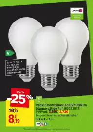 Catálogo Leroy Merlin Página 57: Lexman - pack 3 bombillas led e27 806 lm blanco calido €8,19