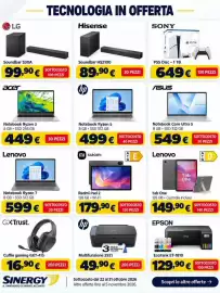 Volantino Sinergy Pagina 5: Lenovo Tab One €149,90, Lenovo Notebook Ryzen 7 €599,00
