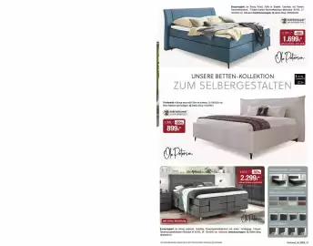 Opti Wohnwelt Prospekt Seite 15: Polsterbett in Bezug natur mit Füßen in schwarz Ole Peterson €899,00
