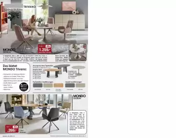 Opti Wohnwelt Prospekt Seite 16: MONDO DESIGN Designstisch €269,00, Design-Tisch MONDO Trivano €1.259,00