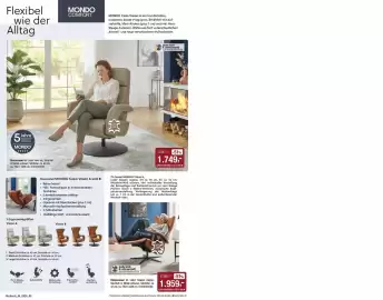 Opti Wohnwelt Prospekt Seite 8: Relaxsessel im Leder Vivre alu, Sternfuß in Metall schwarz €1.749,00