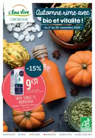 Catalogue L'Eau Vive page 1: L'Eau Vive automne rime avec LE BON SENS DU BIO bio et vitalité ! - du 1er au 30 novembre 2026