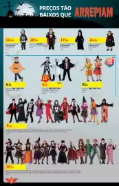 Folheto Auchan Página 2: Disfarces one two fun €6,99, Disfarce Mortenegra Funmakers €17,99