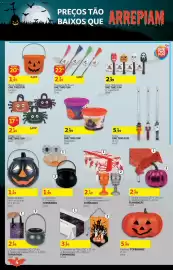 Folheto Auchan Página 4: Toalha de mesa funmakers €2,99, Vassoura de Bruxa One Two Fun €2,49