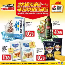 Volantino Mercati Alimentari Pagina 1: Casalini croissant classico €1,69, Parmalat Latte Parzialmente Scremato €0,79
