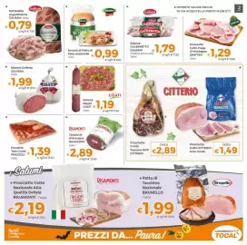Volantino Tocal Pagina 3: Salame Napoli COATI €1,19, Arrosto di Petto di Pollo AMADORI €0,99