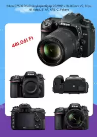 EMAG akciós újság Oldal 2: X X MENU QUAL SC CH QO Nikon D7500 DSLR fényképezőgép 20.9MP + 18-140mm VR, 8fps, 4K videó, 51
