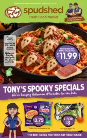 Spudshed catalogue week 43 Page 1: Scary Bones Lollipops €3,00, Cadbury Share Pack Varieties €3,75