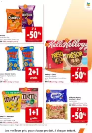 Catalogue Colruyt page 11: Lorenz Monster Munch €3,86, Kellogg's Trésor €6,59