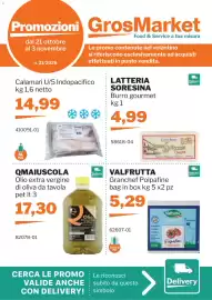 Volantino GrosMarket Pagina 1: Olio extra vergine di oliva da tavola QMAIUSCOLA €17,30, Calamari U/5 Indopacifico €14,99