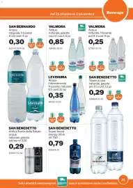Volantino GrosMarket Pagina 21: Acqua naturale, gasata vap €0,85, Acqua intensamente frizzante, naturale Levissima €0,35