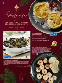 Bofrost Katalog Seite 6: 3780 Muscheln in Weißweinsauce €16,99, 510 Geschälte Garnelenschwänze €26,99