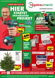 Hagebau Prospekt woche 43 Seite 1: Weihnachts-bäume getopft €12,99, Polarweiss €39,99
