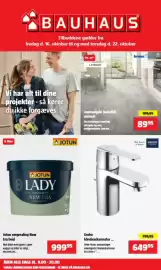 Bauhaus tilbudsavis Side 1: Grohe håndvaskarmatur €649,95, Bruno Flooring Laminatgulv Twinlick antracit €89,95