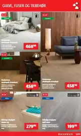 Bauhaus tilbudsavis Side 12: Timberman plankegulv innoplank €468,95, B!design vinylgulv rigid swiss €199,95