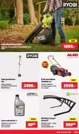 Bauhaus tilbudsavis Side 4: Ryobi græstrimmer 36V €2.499,00, Aspen savkædeolie €49,95