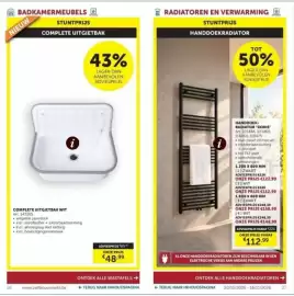Zelfbouwmarkt folder Pagina 14: Complete uitgietbak wit €48,99, Handdoekradiator €112,99
