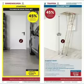 Zelfbouwmarkt folder Pagina 26: Technische deur staal wit €229,99, Zoldertrap geneve €239,00