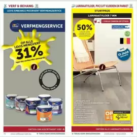 Zelfbouwmarkt folder Pagina 40: Laminaatvloer authentic eik gebroken wit 7 mm €9,99