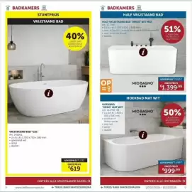 Zelfbouwmarkt folder Pagina 5: Half vrijstaand bad amor wit mat €1.399,99, Hoekbad hero mat wit €999,99