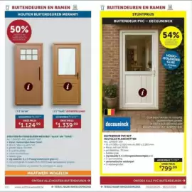 Zelfbouwmarkt folder Pagina 56: Buitendeur pvc wit halfglas planketten €799,99, Taag €1.339,99