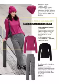 Tchibo gazetka Strona 7: Sweter z delikatnej dzianiny z kaszmirem €459,00, Dzianinowa czapka z przędzy bouclé €59,99