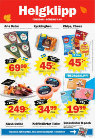 Pekås reklamblad vecka 44 Sida 8: Kronfågel Kycklingben €45,00, Arla Ostar €69,99