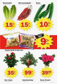 Pekås reklamblad vecka 44 Sida 7: Röd snackpaprika €15,00, Romansallat €15,00