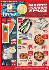 Kaufland gazetka tydzień 43 Strona 38: CONNOISSEUR Łosoś pacyficzny €5,99, Pstrąg tęczowy patroszony 100 g €2,99