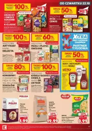 Kaufland gazetka tydzień 43 Strona 45: POLKA Mąka pszenna różne rodzaje 1 kg opakowanie €1,99, REEVA Zupa błyskawiczna €0,99