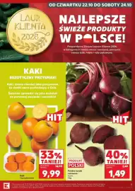 Kaufland gazetka tydzień 43 Strona 5: Polskie buraki czerwone luzem 1 kg €1,49, Kaki €9,99
