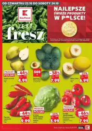Kaufland gazetka tydzień 43 Strona 6: Polskie gruszki €4,99, Polskie pomidory malinowe €7,99