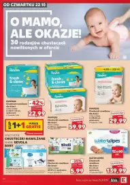 Kaufland gazetka tydzień 43 Strona 60: WATER WIPES €139,99, KINDII Chusteczki nawilżane dla dzieci €5,99