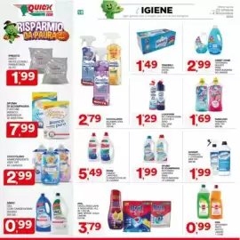 Volantino Quick Sisa Pagina 10: Spuma di sciampagna detergente lavatrice €1,99, Lydoform WC candeggina tutto in 1 €1,29
