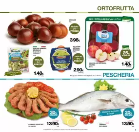 Volantino Superconti Pagina 3: Castagne €3,98, Mele Gala di Montagna Melinda €1,48