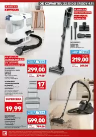 Kaufland gazetka Strona 3: dł. kabla 6 m dł. węża 1,7 m OD CZWARTKU 22.10 DO ŚRODY 4.11 dł. kabla 5 m moc ssania 16 kPa poj