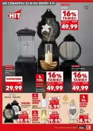 Kaufland gazetka Strona 8: OD CZWARTKU 22.10 DO ŚRODY 4.11 HIT wys. 29,5 cm Znicz Lilia bez wkładu 16% TANIEJ! najniższa