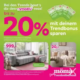 Mömax Flugblatt woche 43 Seite 1: Ecksofa,, MELBOURNE €999,00, Felldecke,,BELLA" €20,00