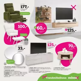 Mömax Flugblatt woche 43 Seite 3: Spiegel BRITT" €33,00, Sessel ,,ALEX" €100,00