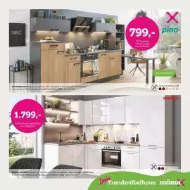 Mömax Flugblatt woche 43 Seite 7: Pino küchenblock €799,00, Nobilia Einbauküche €1.799,00