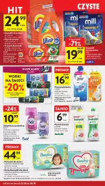 Intermarche gazetka tydzień 43 Strona 36: Kapsułki do prania Vizir €24,99, Płyn do płukania Lenor wybrane rodzaje €16,99