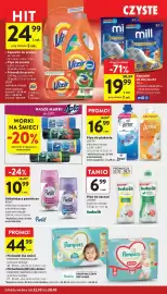 Intermarche gazetka tydzień 43 Strona 36: Kapsułki do prania Vizir €24,99, Płyn do płukania Lenor wybrane rodzaje €16,99