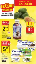 Intermarche gazetka tydzień 43 Strona 6: Danio Serek €5,99, Müller Müllermilch €2,99