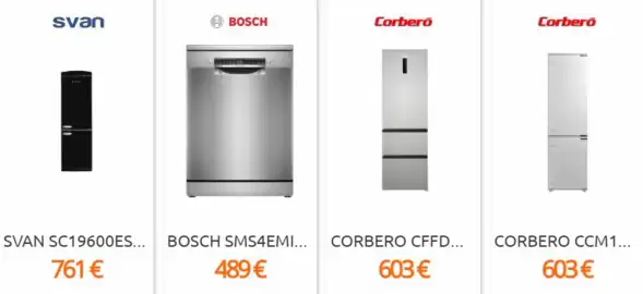 Folleto Eureka Electrodomésticos semana 43 Página 2: Corberó - ccm1 €603,00, Bosch - sms4emi €489,00